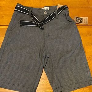 Boys Gray Shorts with Belt NWT